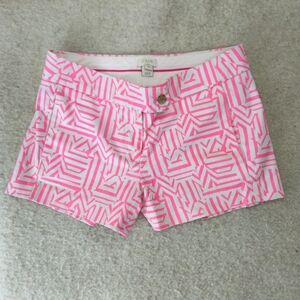 J. Crew Tiki Pink Neon Tribal Chino Short Shorts Size 00